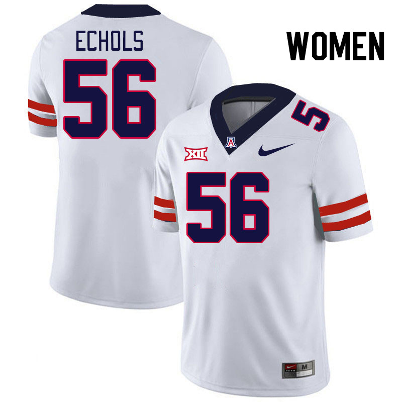 Women #56 Bryce Echols Arizona Wildcats Big 12 Conference College Football Jerseys Stitched-White